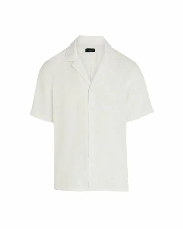 Club Monaco Shirts Short Sleeve Camp Collar Seersucker Shirt Antique White 8211 Men