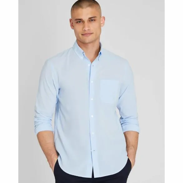 Club Monaco Shirts Solid Airy Poplin Shirt Ltblue 8211 Men