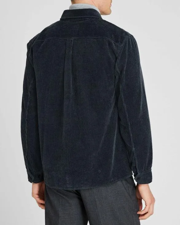 Club Monaco Shirts Wide Wale Corduroy Shirt Jacket Dark Blue 8211 Men