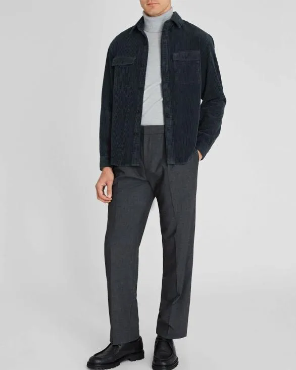 Club Monaco Shirts Wide Wale Corduroy Shirt Jacket Dark Blue 8211 Men