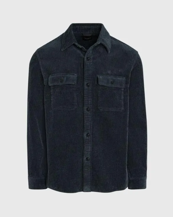 Club Monaco Shirts Wide Wale Corduroy Shirt Jacket Dark Blue 8211 Men