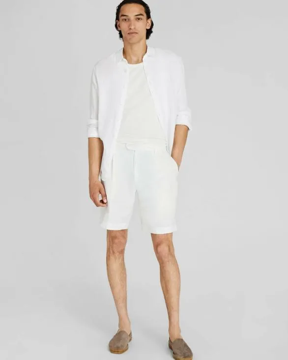 Club Monaco Shorts Pleated Linen Short Blanc De Blanc 8211 Men