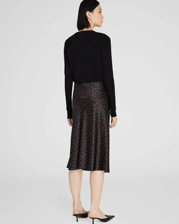 Club Monaco Skirts Floral Print Silk Charmeuse Midi Skirt Porto 8211 Women