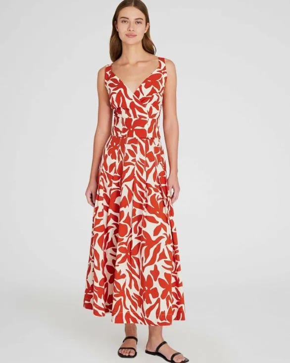 Club Monaco Skirts Printed Midi Box Pleat Skirt Ruby Wine 8211 Women