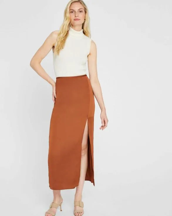 Club Monaco Skirts Trycia Maxi Skirt Tortoise Amber 8211 Women