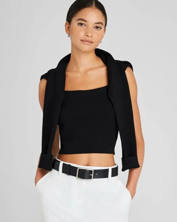 Club Monaco Sweaters Cropped Sweater Tank Black 8211 Women