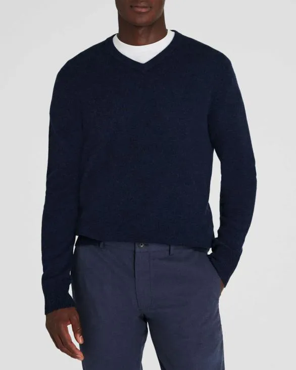 Club Monaco Sweaters Lightweight Cashmere VNeck Sweater Navy 8211 Men