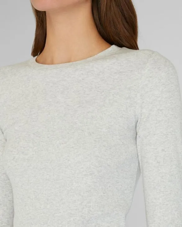 Club Monaco Tees Bowee LongSleeve Tee Light Heather Grey 8211 Women