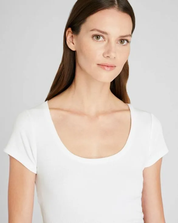 Club Monaco Tees Bowee Scoop Neck Tee White 8211 Women