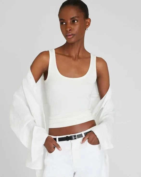 Club Monaco Tops Micro Rib Tank White 8211 Women