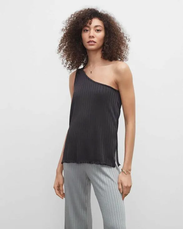 Club Monaco Tops One Shoulder Rib Top Black 8211 Women