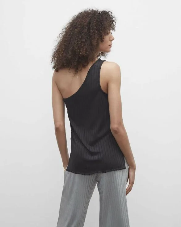 Club Monaco Tops One Shoulder Rib Top Black 8211 Women