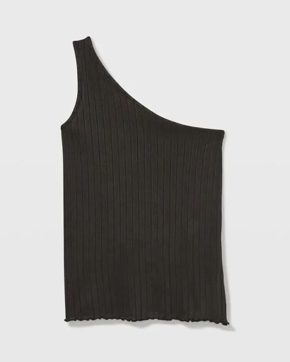 Club Monaco Tops One Shoulder Rib Top Black 8211 Women