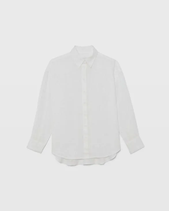 Club Monaco Tops Relaxed Linen ButtonDown Shirt White 8211 Women