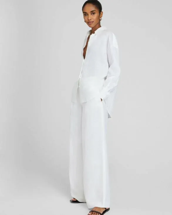 Club Monaco Tops Relaxed Linen ButtonDown Shirt White 8211 Women