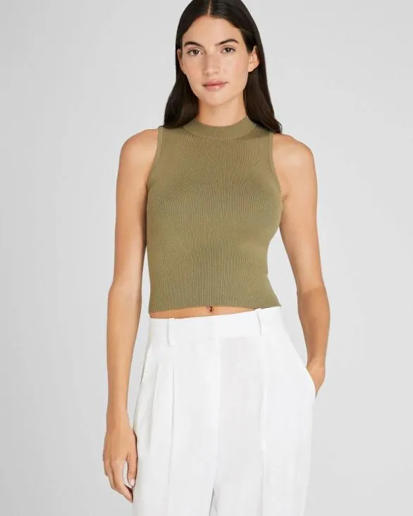 Club Monaco Tops Ribbed Shell Thyme 8211 Women