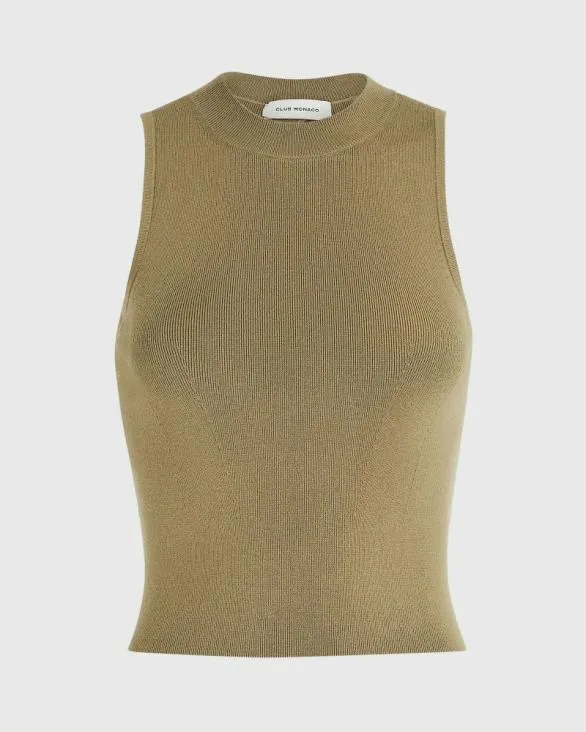 Club Monaco Tops Ribbed Shell Thyme 8211 Women