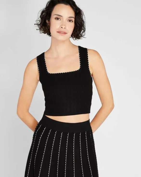 Club Monaco Tops Scallop Trim Top Black 8211 Women