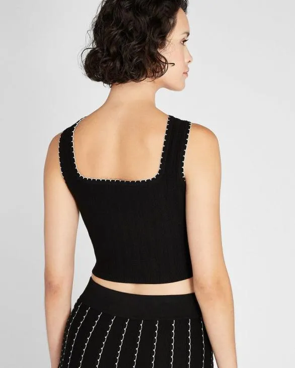 Club Monaco Tops Scallop Trim Top Black 8211 Women