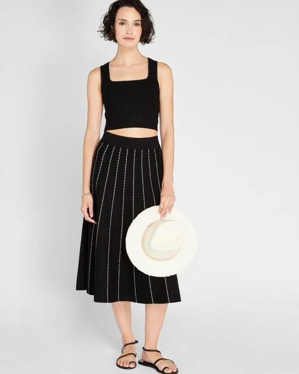 Club Monaco Tops Scallop Trim Top Black 8211 Women