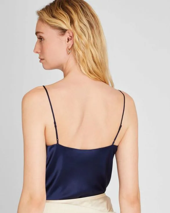 Club Monaco Tops Silk Charmeuse Cami Navy 8211 Women