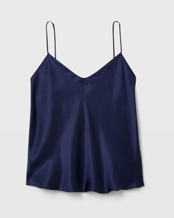 Club Monaco Tops Silk Charmeuse Cami Navy 8211 Women