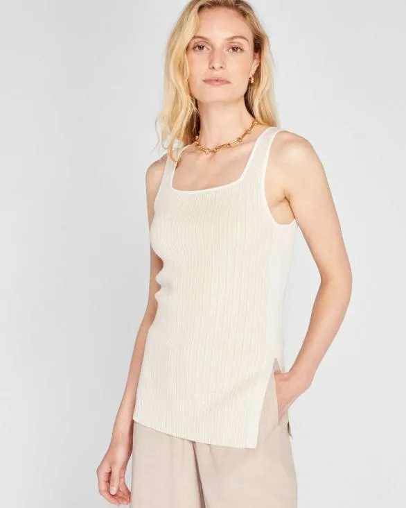 Club Monaco Tops Square Neck Striped Tank Beige Mix 8211 Women