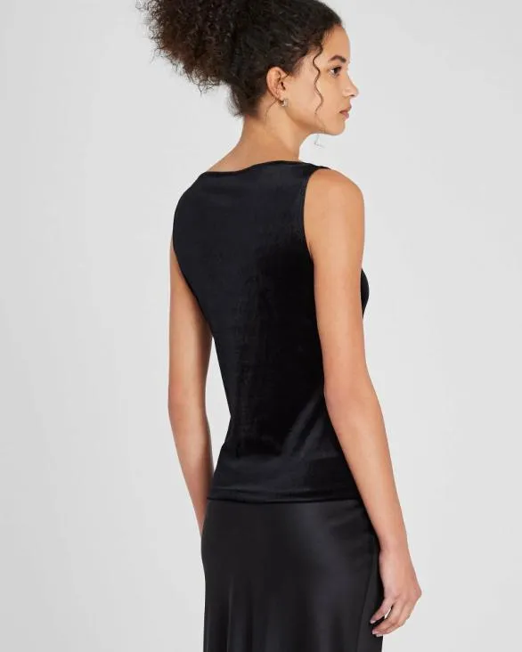 Club Monaco Tops Velvet Boatneck Top Black 8211 Women