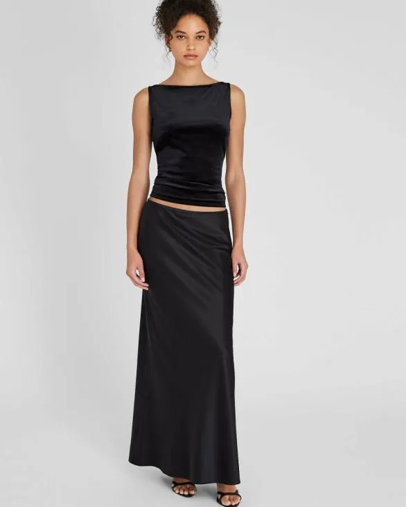 Club Monaco Tops Velvet Boatneck Top Black 8211 Women