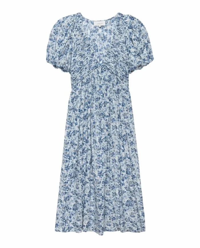 Collection The Great The Gallery Dress Light Sky Pressed Floral Print