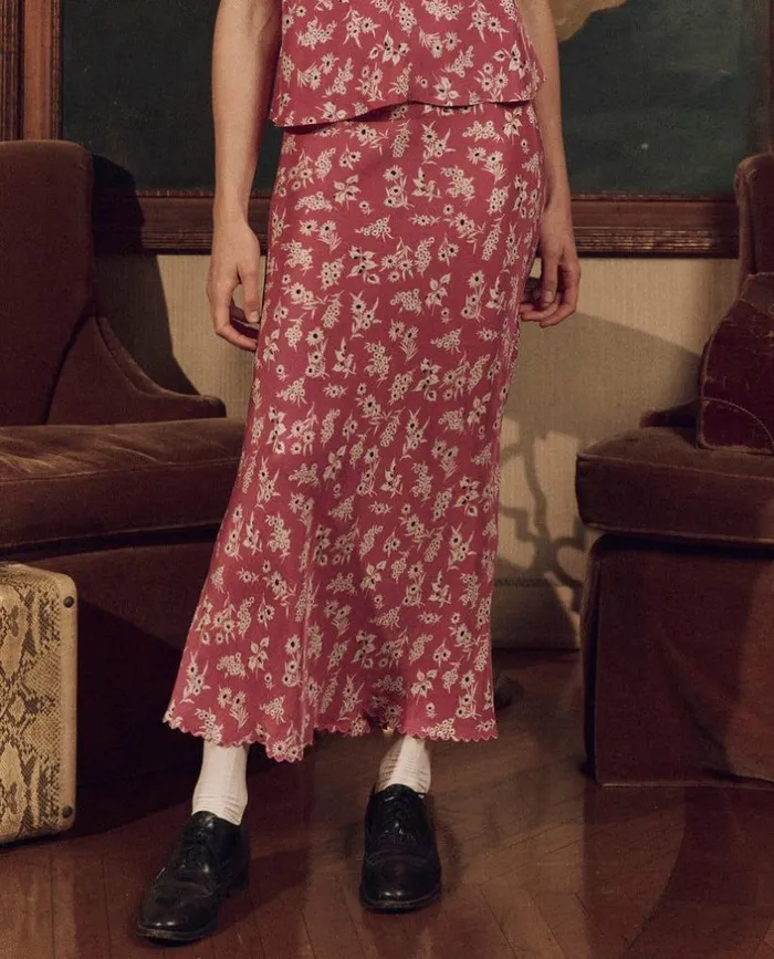 Collection The Great The Seabank Skirt Aubergine Field Bloom Print