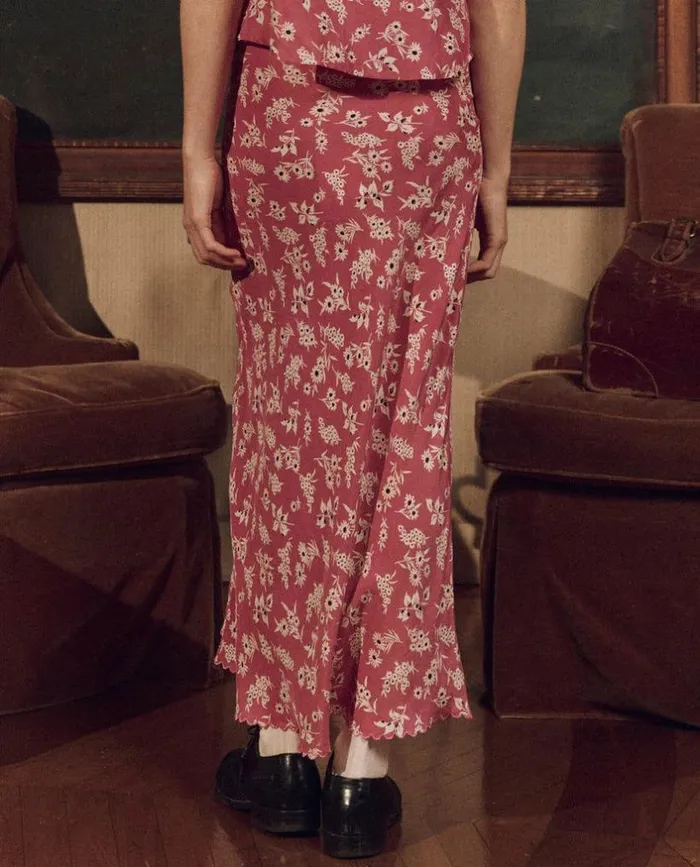 Collection The Great The Seabank Skirt Aubergine Field Bloom Print
