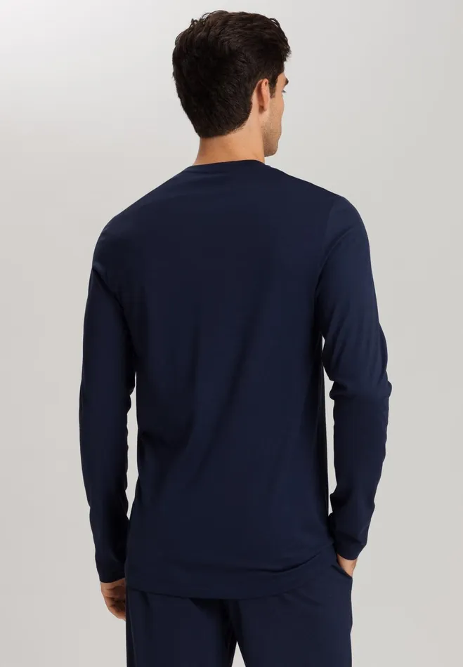 Cotton Crew Neck Top Deep Navy Men HANRO Pajama Tops