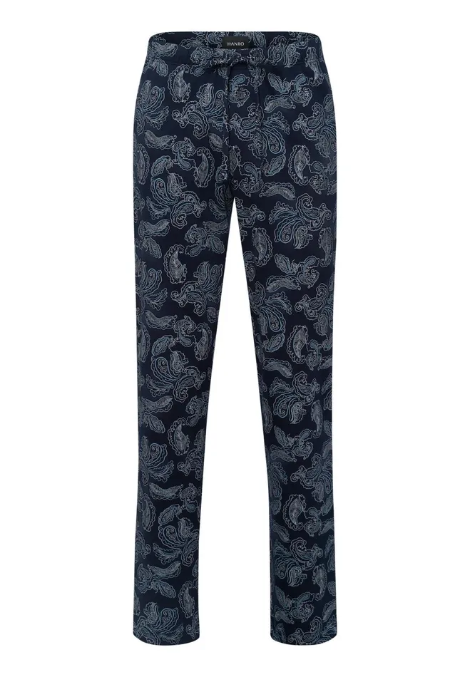 Cotton Drawstring Pajama Pants Wavey Paisley Men HANRO Pajama Bottoms