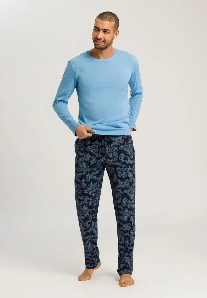 Cotton Drawstring Pajama Pants Wavey Paisley Men HANRO Pajama Bottoms