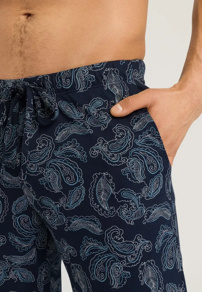 Cotton Drawstring Pajama Pants Wavey Paisley Men HANRO Pajama Bottoms