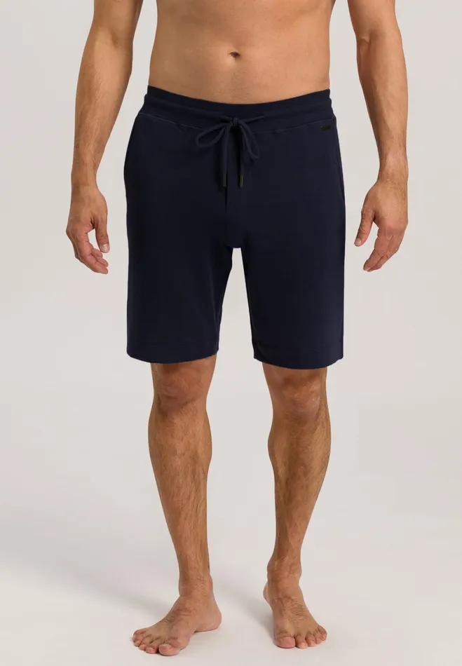 Cotton Drawstring Shorts Black Iris Men HANRO Bottoms