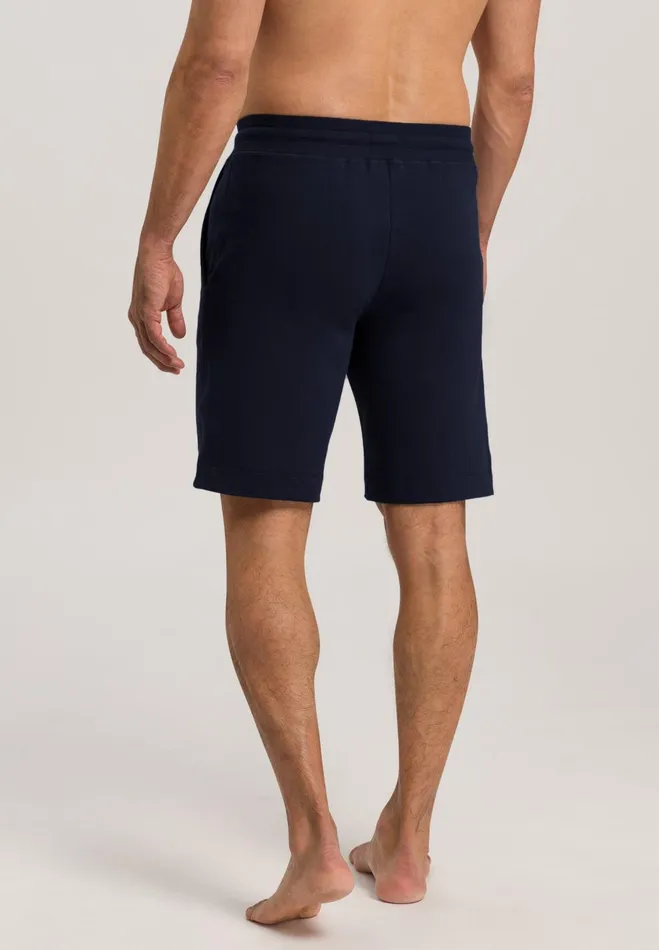 Cotton Drawstring Shorts Black Iris Men HANRO Bottoms