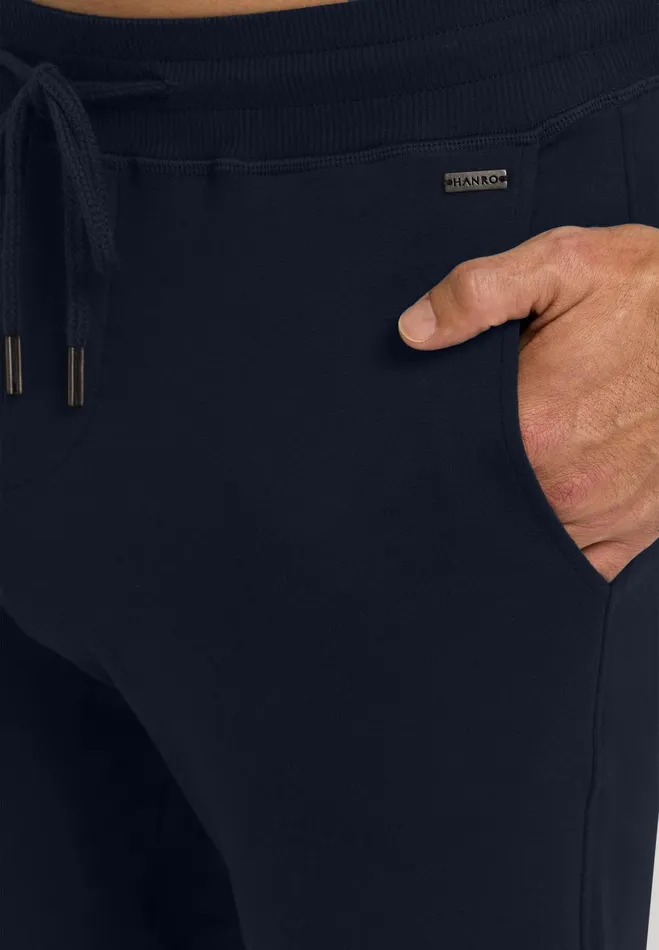 Cotton Drawstring Shorts Black Iris Men HANRO Bottoms