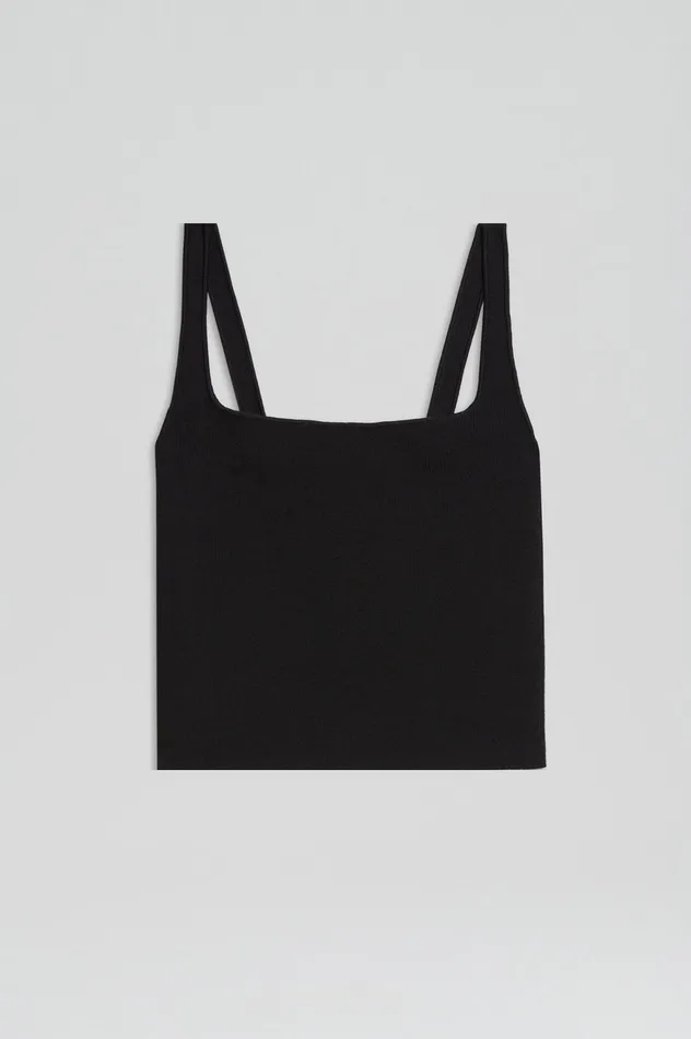 CREPE KNIT SQUARE CAMISOLE BLACK Women Tops Scanlan Theodore CREPE KNIT SQUARE CAMISOLE BLACK Women Tops Scanlan Theodore
