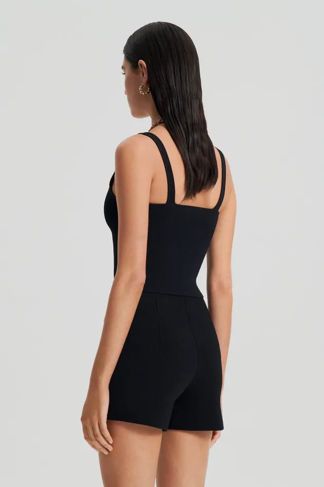 CREPE KNIT SQUARE CAMISOLE BLACK Women Tops Scanlan Theodore CREPE KNIT SQUARE CAMISOLE BLACK Women Tops Scanlan Theodore