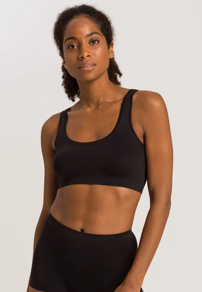 Crop Top Black Women HANRO Wireless Bras
