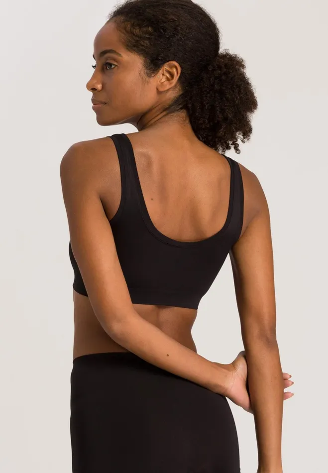 Crop Top Black Women HANRO Wireless Bras