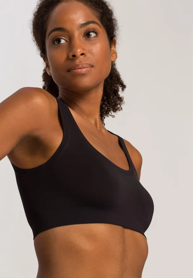 Crop Top Black Women HANRO Wireless Bras