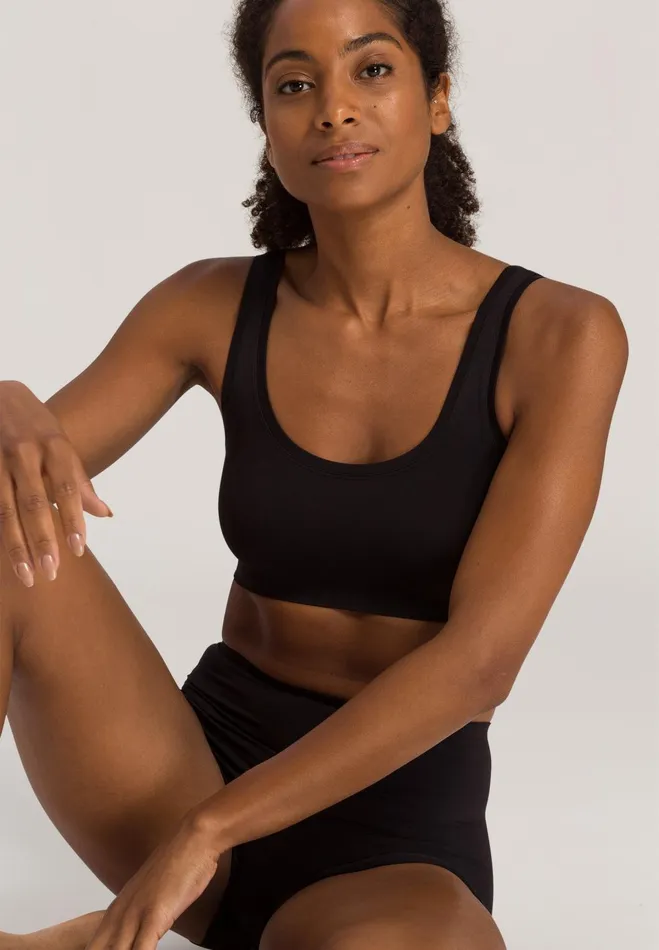 Crop Top Black Women HANRO Wireless Bras