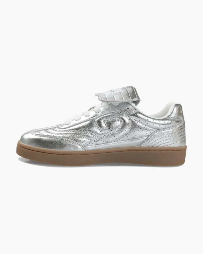 Cruyff Calcio Cup 8211 Metallic Leather Silver Women Sneakers