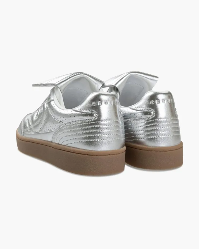 Cruyff Calcio Cup 8211 Metallic Leather Silver Women Sneakers