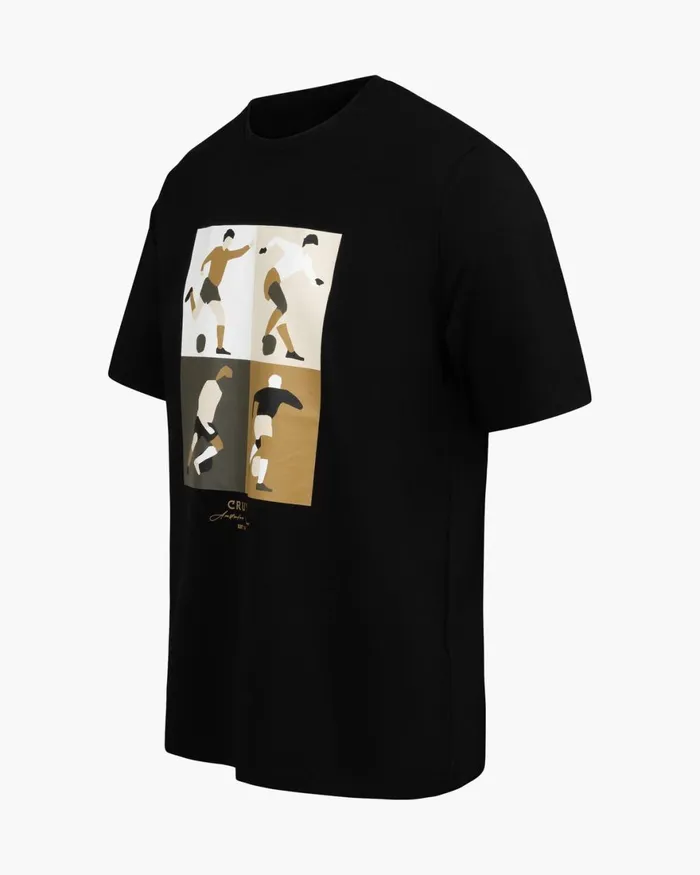Cruyff Cruyff Turn Tee Blackgold Men TShirts and Polo039s Cruyff Cruyff Turn Tee Blackgold Men TShirts and Polo039s