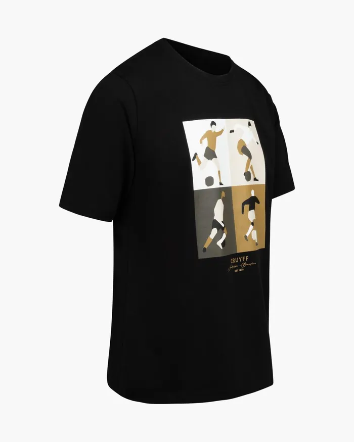 Cruyff Cruyff Turn Tee Blackgold Men TShirts and Polo039s Cruyff Cruyff Turn Tee Blackgold Men TShirts and Polo039s