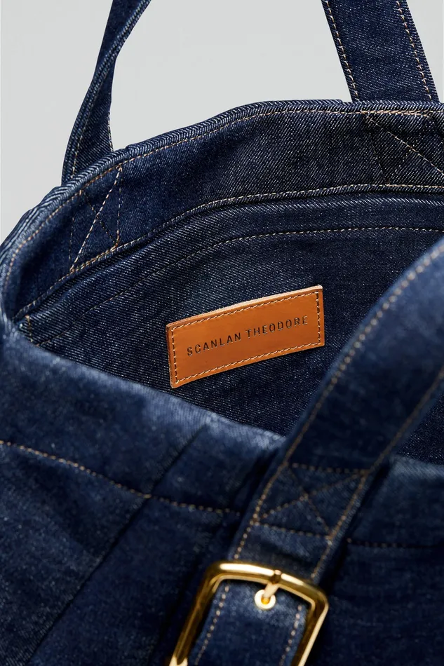 Denim TAILORED DENIM TOTE INDIGOB Scanlan Theodore Women Denim TAILORED DENIM TOTE INDIGOB Scanlan Theodore Women